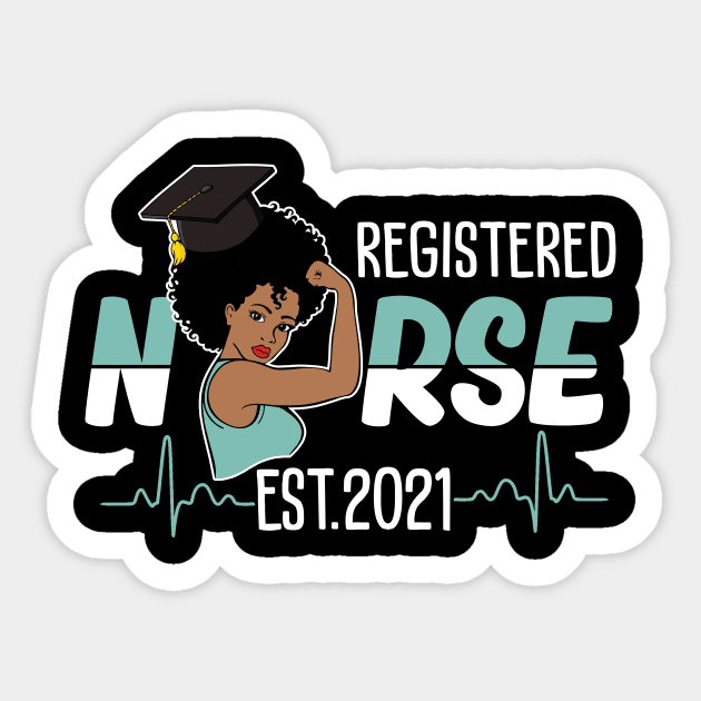 Registered Nurse Est 2021 Black Nurse Student RN Graduation Sticker by webster